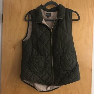 Olive green patchwork vest